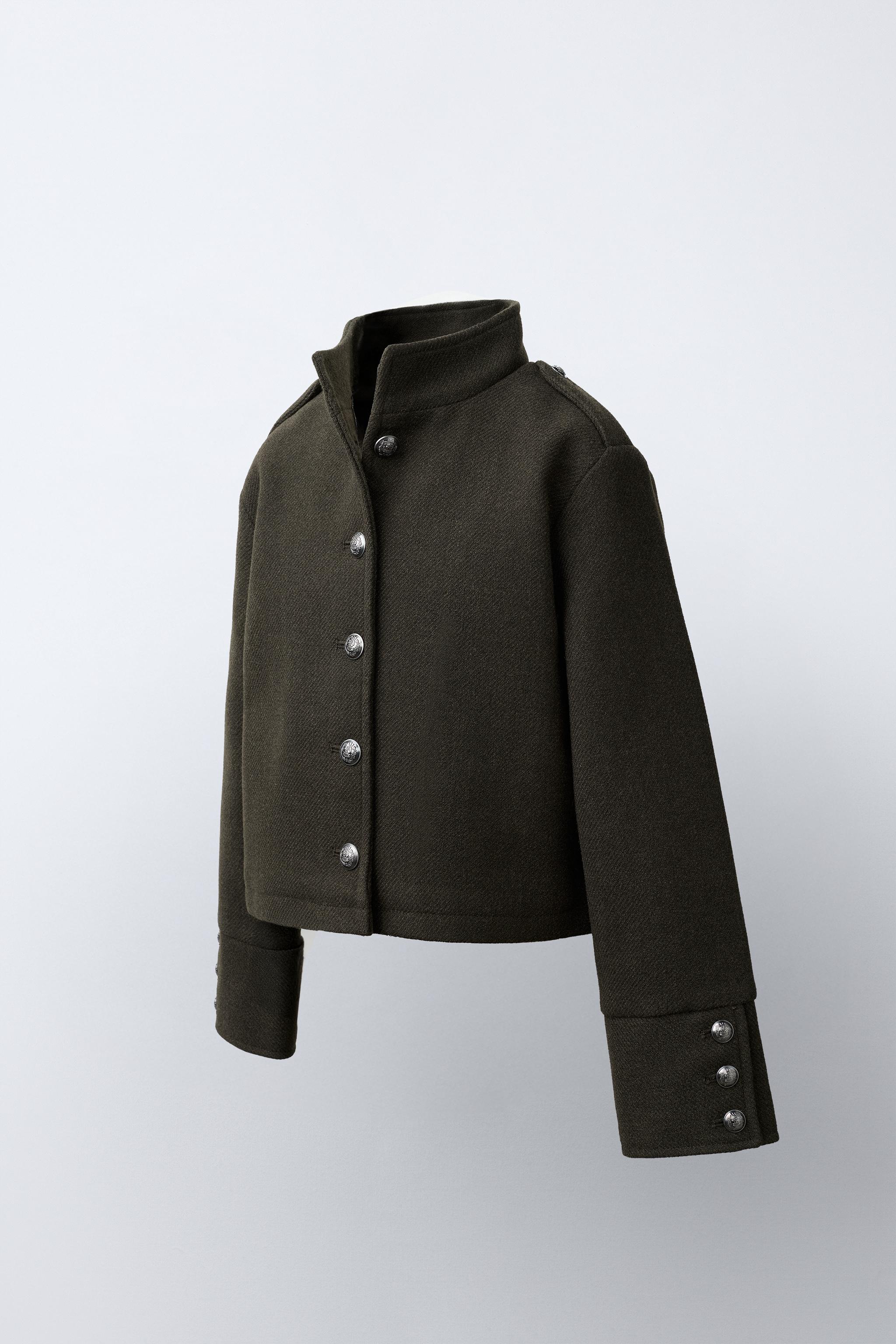 BUTTONED WOOL-BLEND JACKET